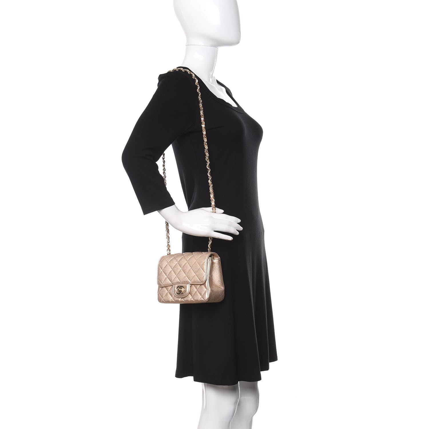 Chanel Metallic Lambskin Quilted Mini Square Flap Gold 2 of 11