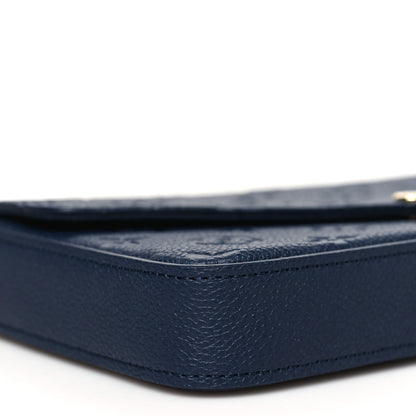Louis Vuitton Empreinte Pochette Felicie Chain Wallet Navy 9 of 10