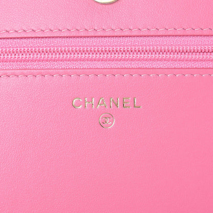 Chanel Caviar Quilted Boy Wallet On Chain WOC Pink 6 of 14
