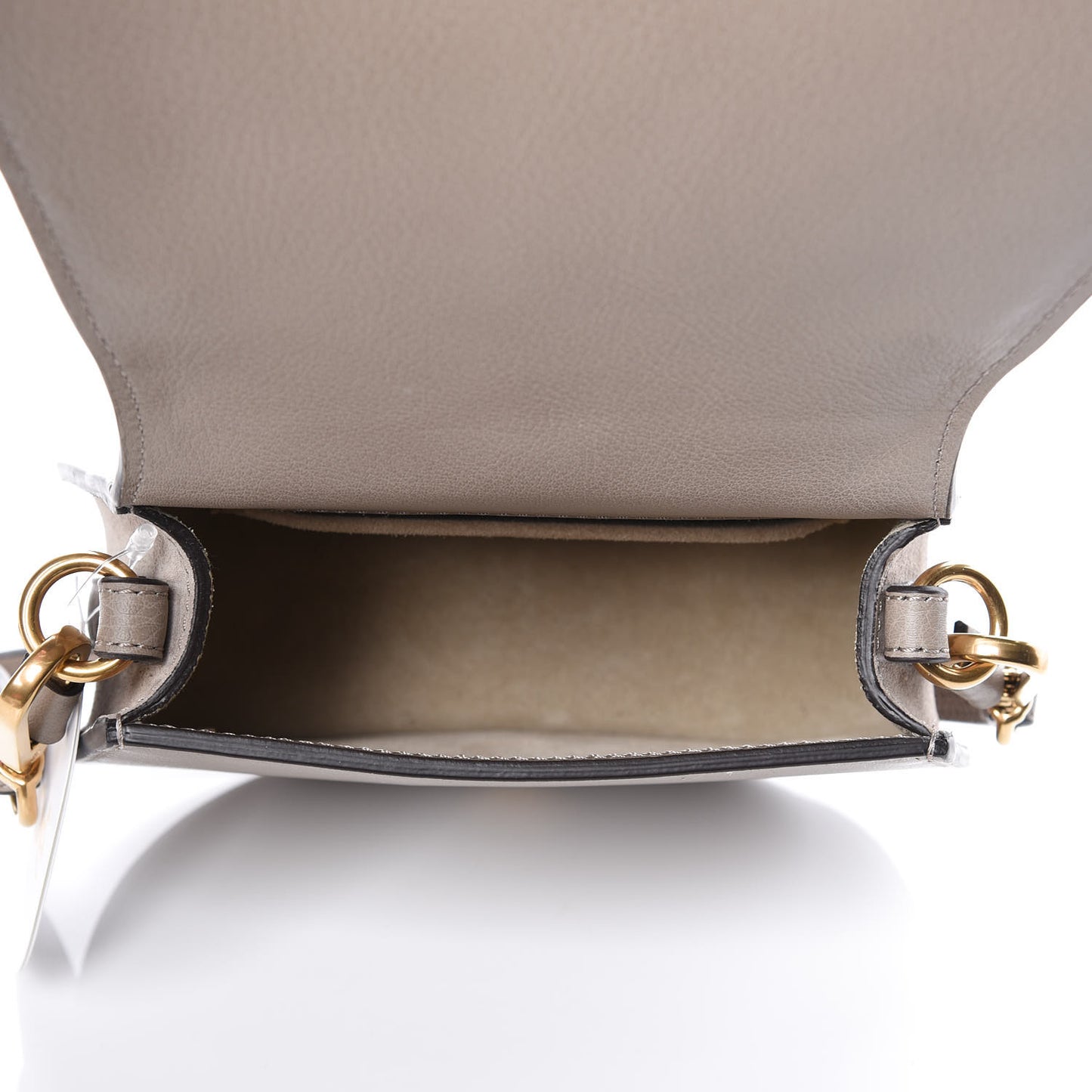 Calfskin Suede Small Nile Bracelet Bag Motty Grey
