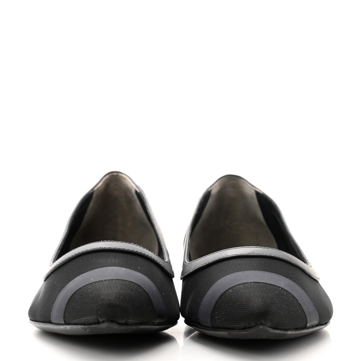 Fendi Mesh Skimmer Ballerina Flats 36 Navy Black 2 of 8