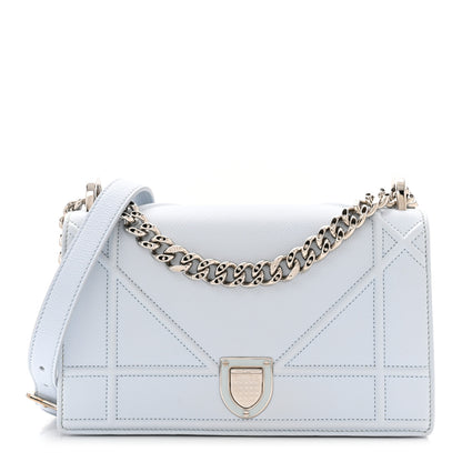 Christian Dior Grained Calfskin Small Diorama Flap Bag Sky Light 1 of 10