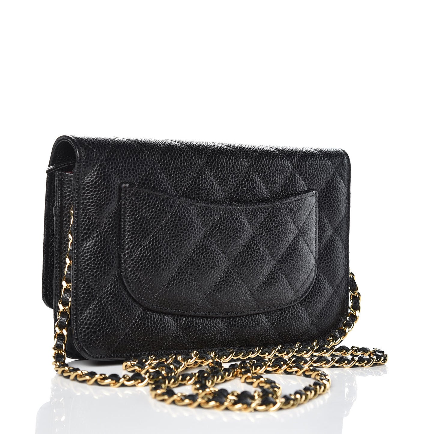 Caviar Quilted Wallet On Chain WOC Black