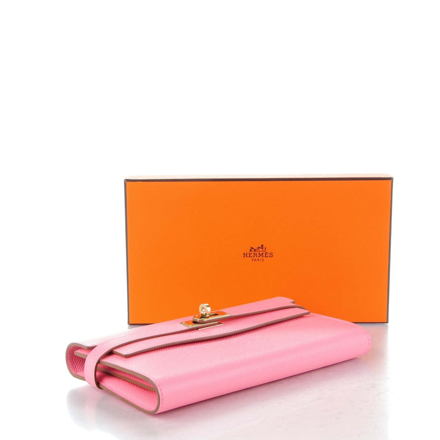 Hermes Epsom Kelly Longue Wallet Rose Confetti 4 of 9