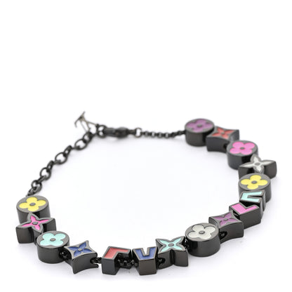Louis Vuitton Metal Enamel Monogram Party Bracelet Black Multicolor 1 of 5