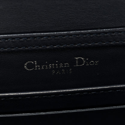 Christian Dior Metallic Patent Micro-Cannage Diorama Wallet on Chain Pouch Silver 6 of 9