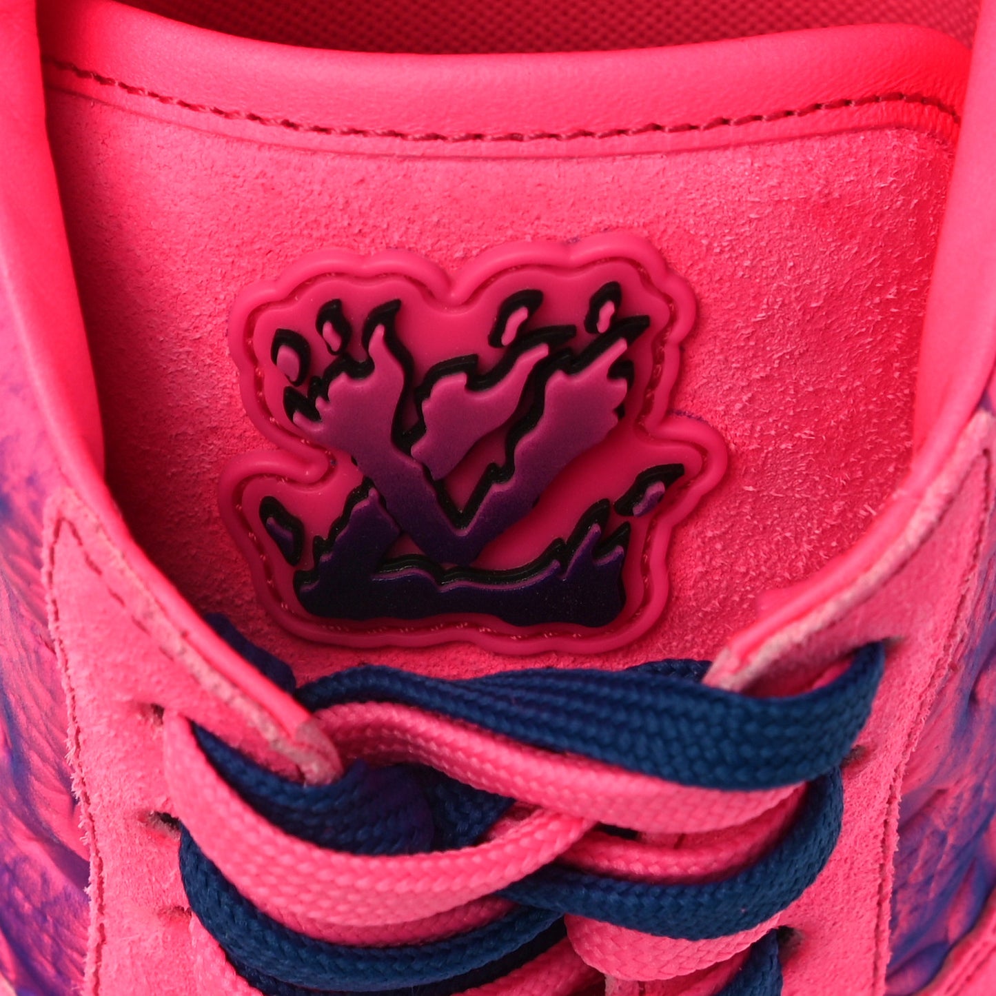 Grained Calfskin Mens LV Ollie Richelieu Sneakers 6.5 Pink Blue