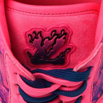 Louis Vuitton Grained Calfskin Mens LV Ollie Richelieu Sneakers 6.5 Pink Blue 10 of 10