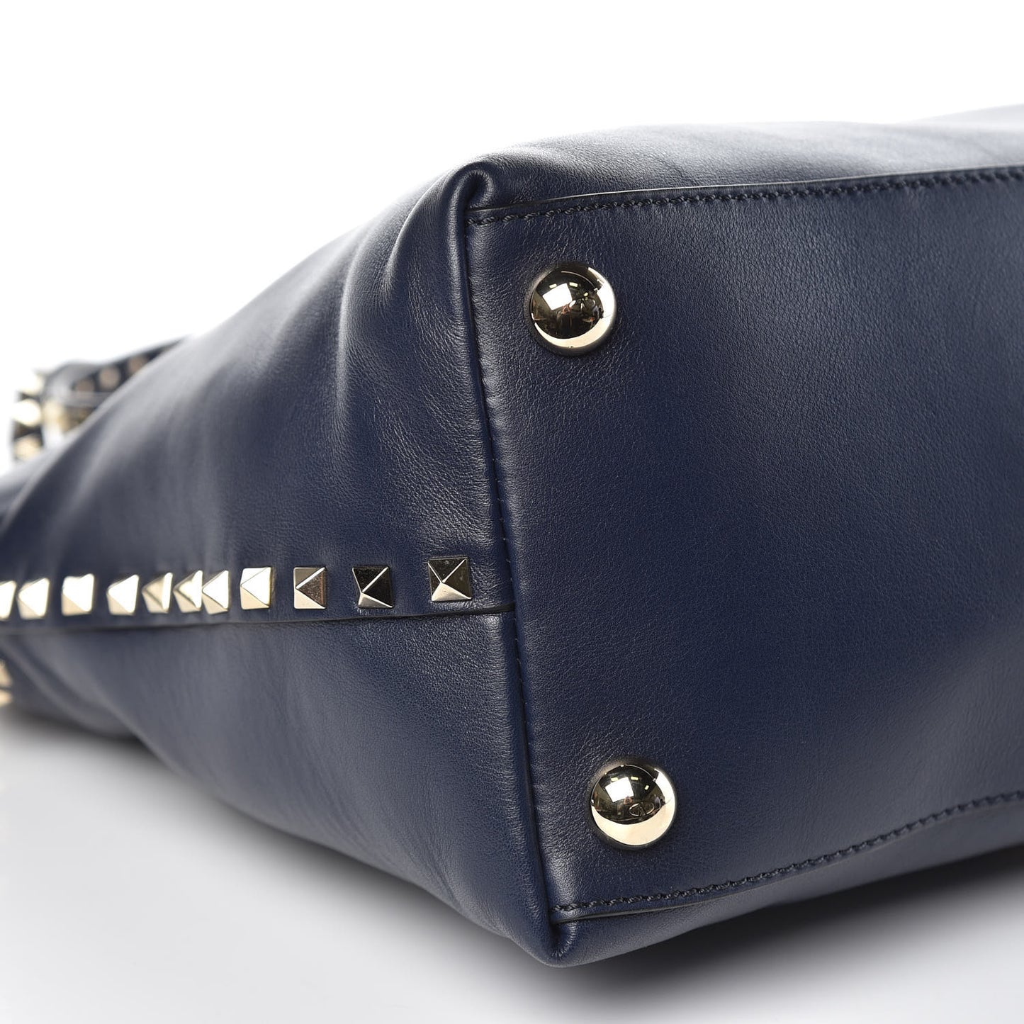 Vitello Rockstud Dome Satchel Marine