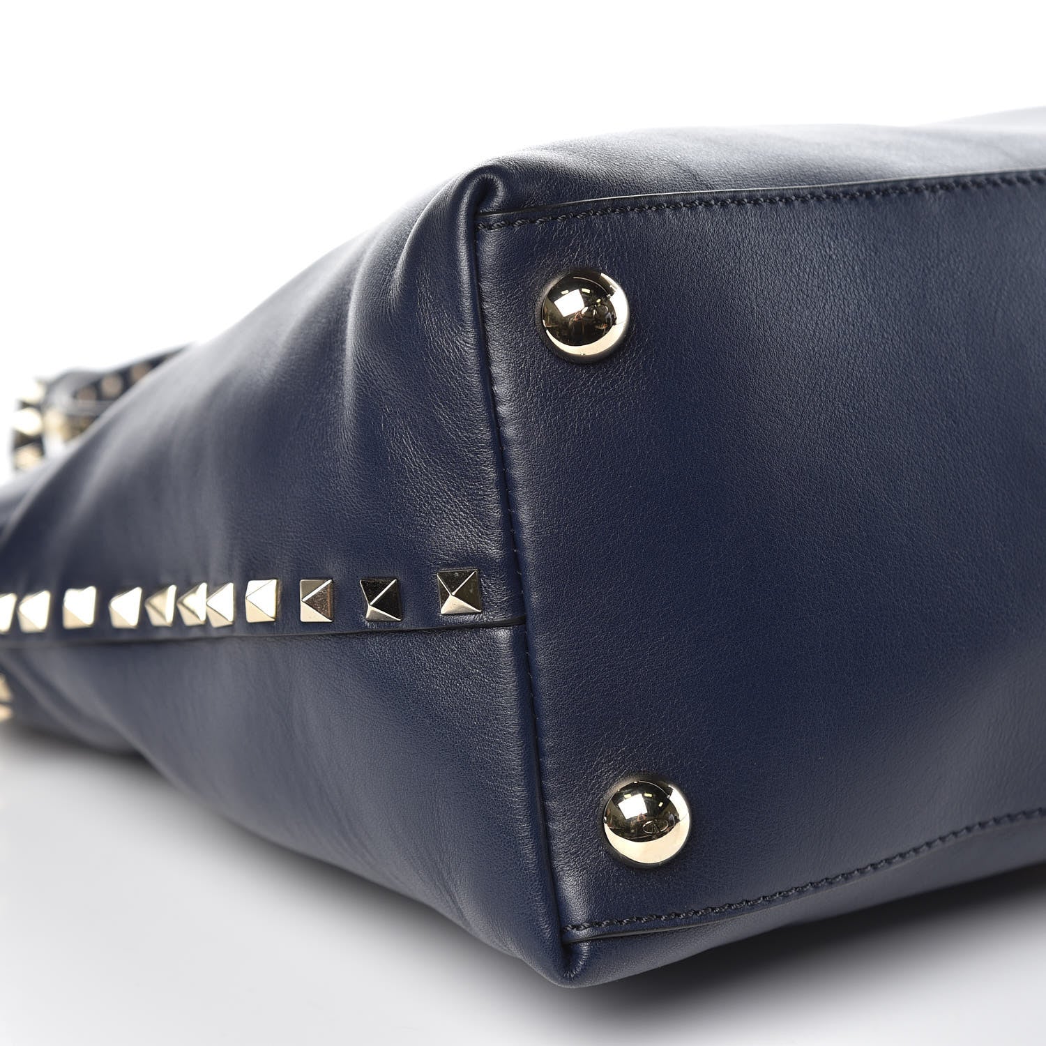 Valentino Garavani Vitello Rockstud Dome Satchel Marine 9 of 13