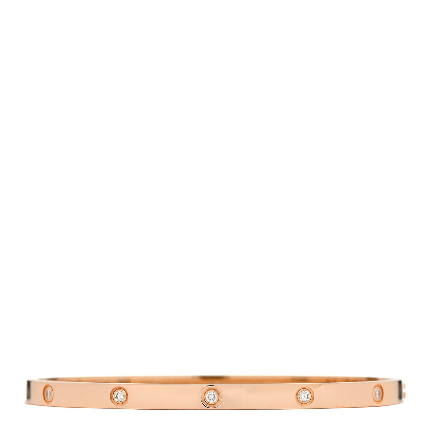 18K Pink Gold 10 Diamond Small LOVE Bracelet 16
