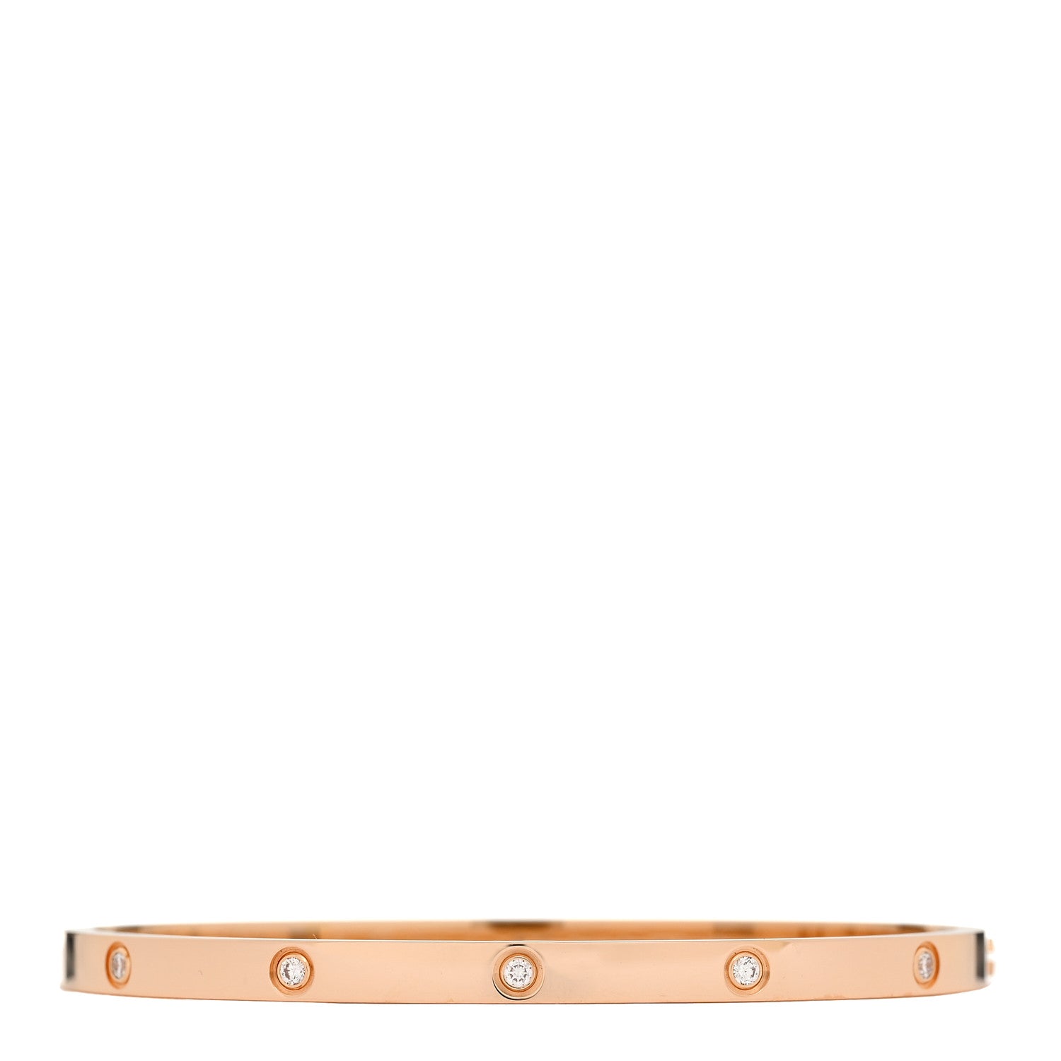 Cartier 18K Pink Gold 10 Diamond Small LOVE Bracelet 16 1 of 10