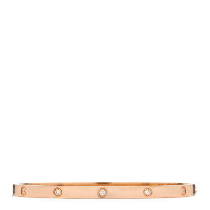 Cartier 18K Pink Gold 10 Diamond Small LOVE Bracelet 16 1 of 10