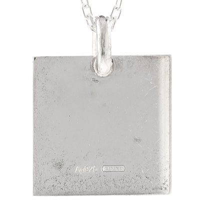 Gucci Sterling Silver Trademark Logo Square Pendant Necklace 4 of 5