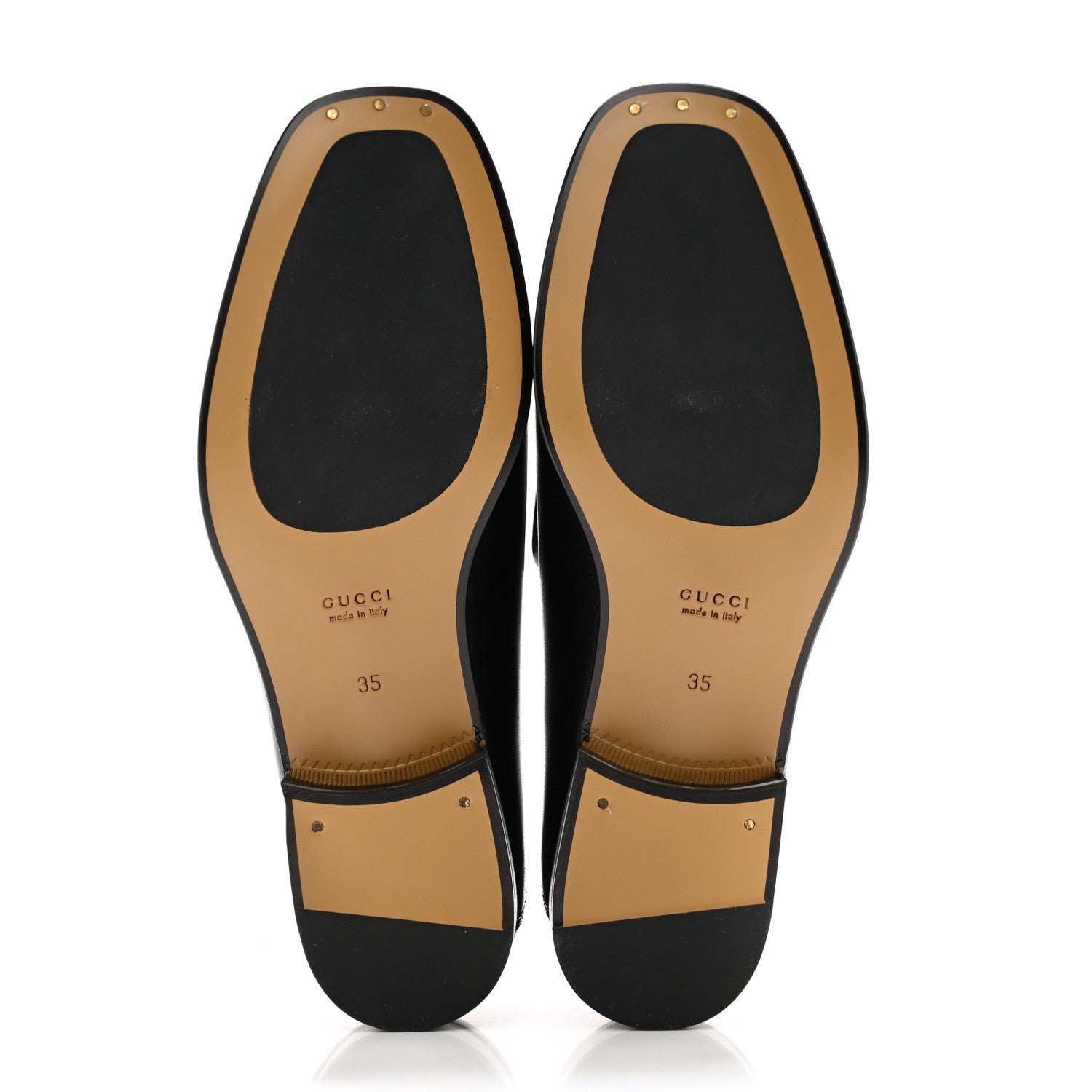 Gucci Goatskin Womens Horsebit Mid-Heel Loafers 35 Black 5 of 12