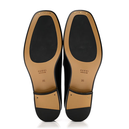 Gucci Goatskin Womens Horsebit Mid-Heel Loafers 35 Black 5 of 12
