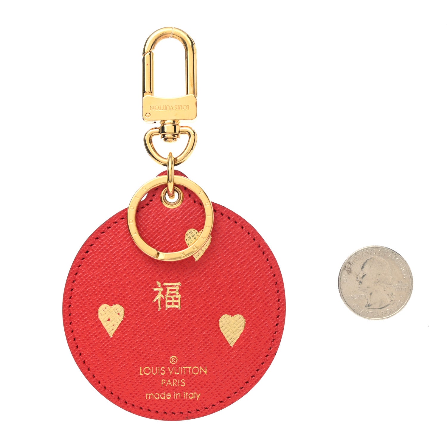 Louis Vuitton Monogram Illustre Multi V Bag Charm Key Ring 2 of 3