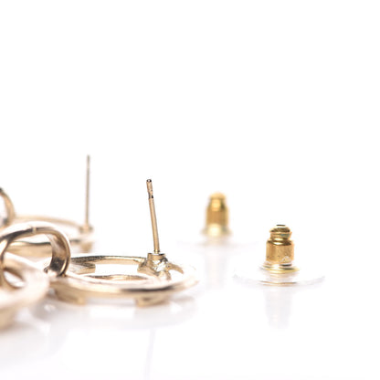 Chanel CC Hoop Drop Earrings Gold 3 of 4