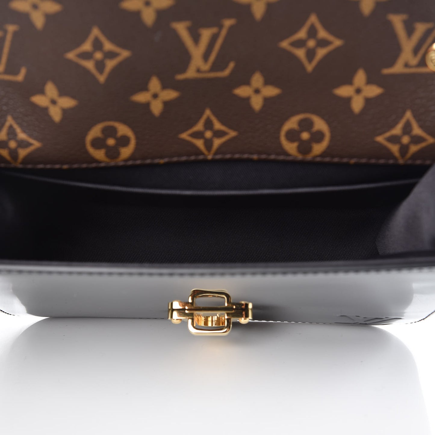 Patent Calfskin Monogram Cherrywood BB Black
