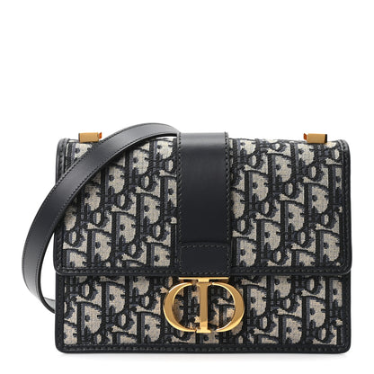 Christian Dior Oblique Small 30 Montaigne Flap Bag Blue 1 of 9