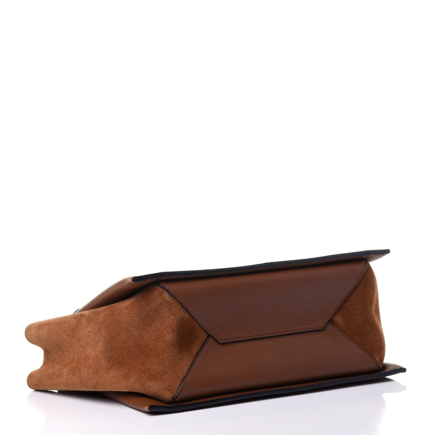 Smooth Calfskin Suede Small Tri-Fold Bag Camel