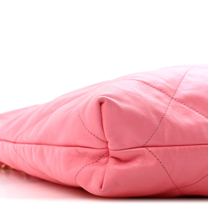 Chanel Shiny Calfskin Quilted Chanel 22 Coral Pink 9 of 11