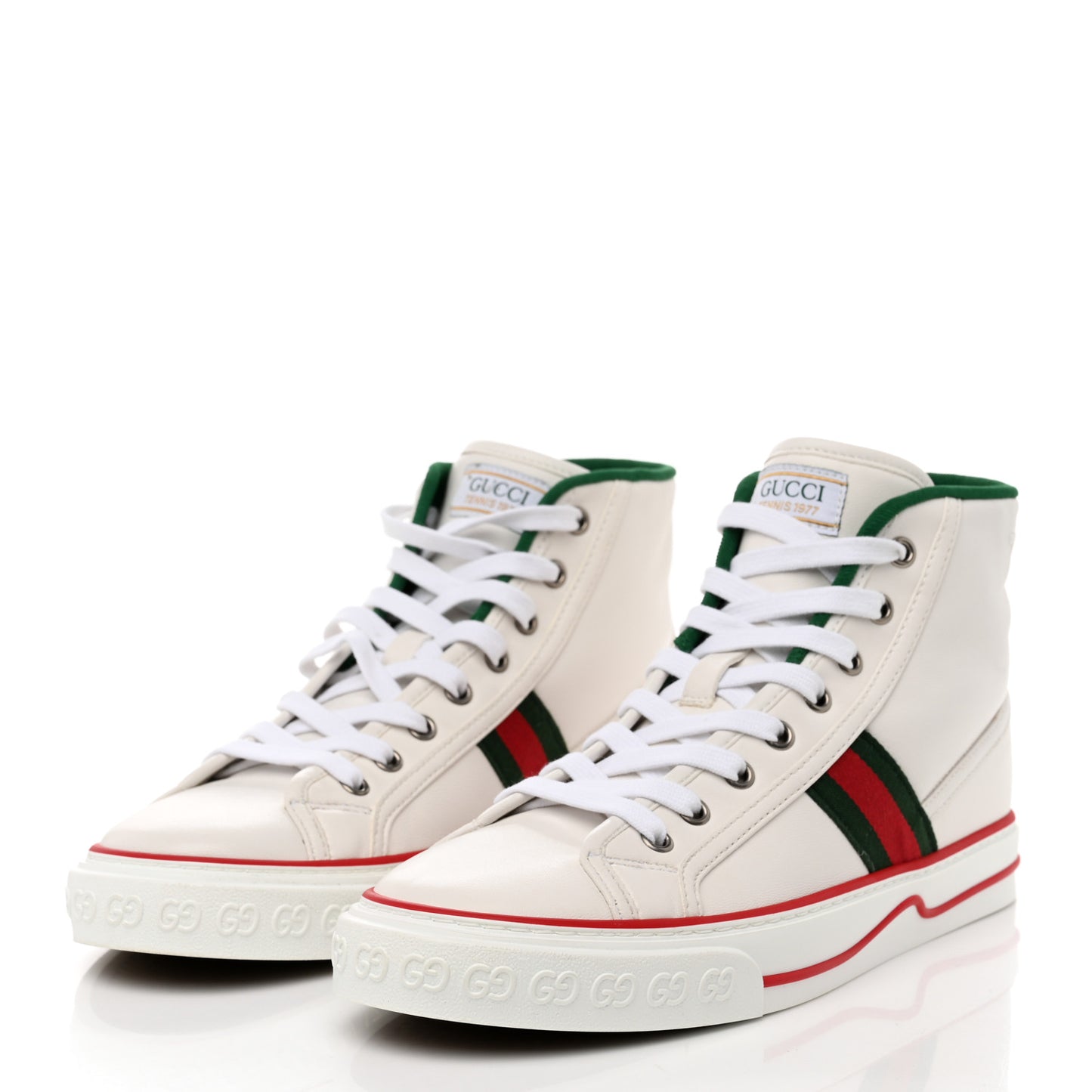 Calfskin Web Womens 1977 Tennis High Top Sneakers 40.5 White