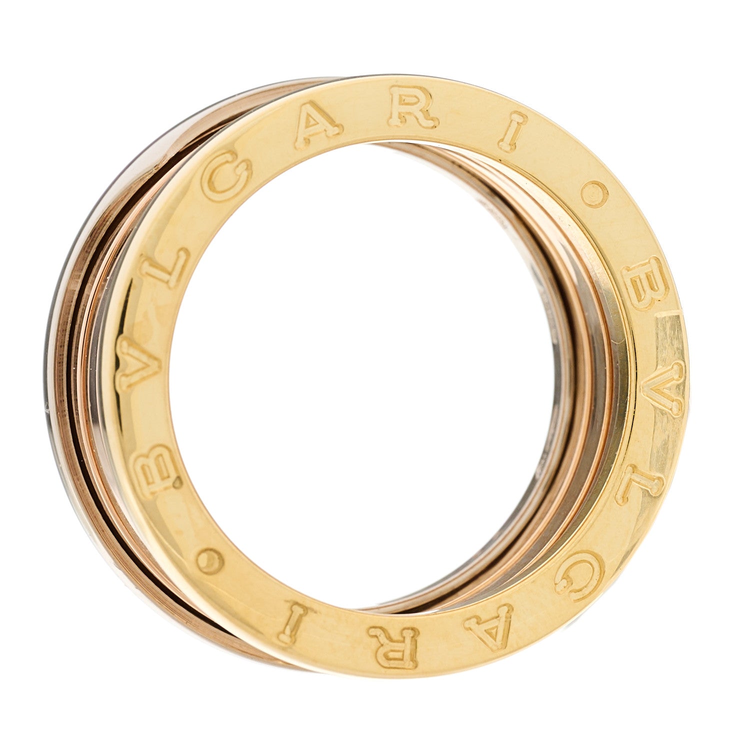 Bulgari 18K Rose White Yellow Gold B.Zero1 Four-Band Ring 55 7.25 4 of 7