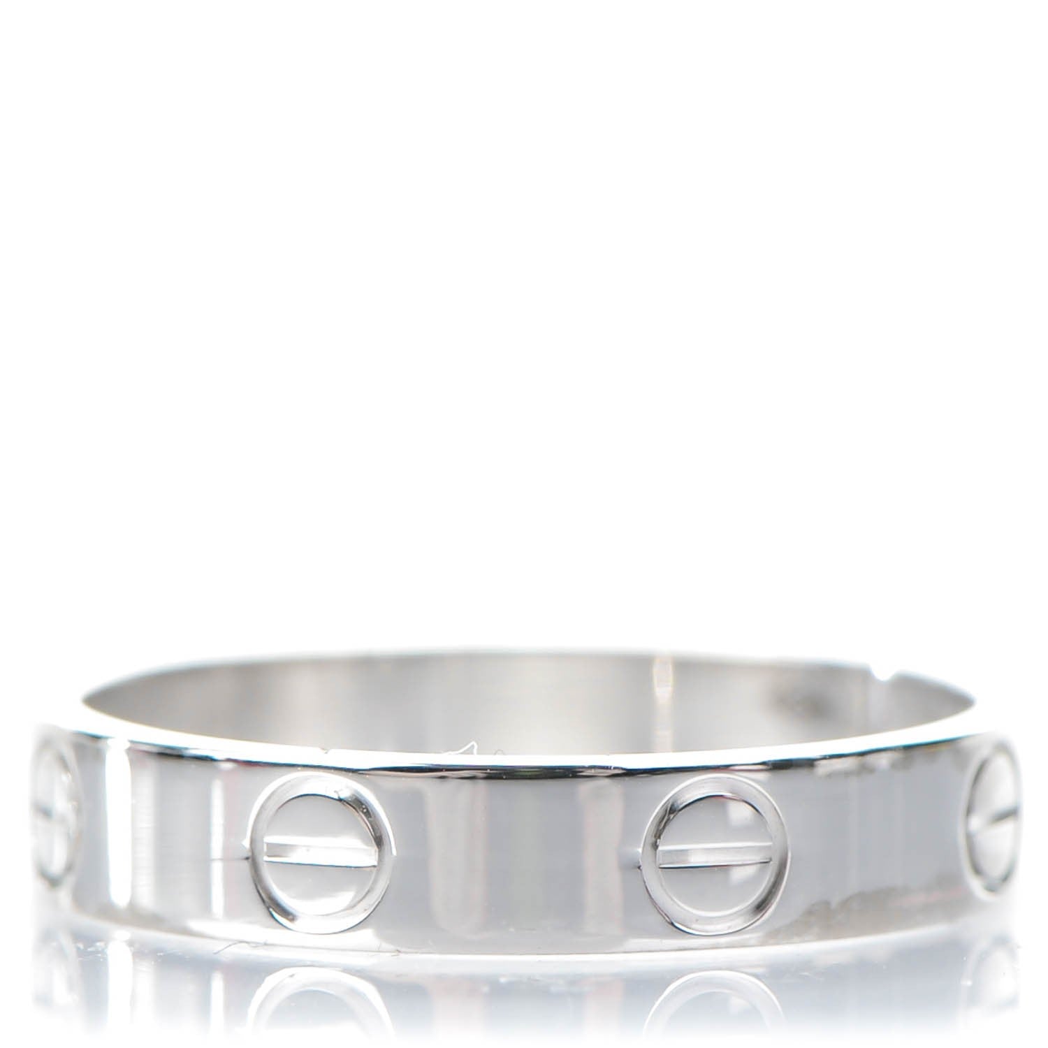 Cartier 18K White Gold 3.5mm LOVE Wedding Band Ring 53 6.25 1 of 5