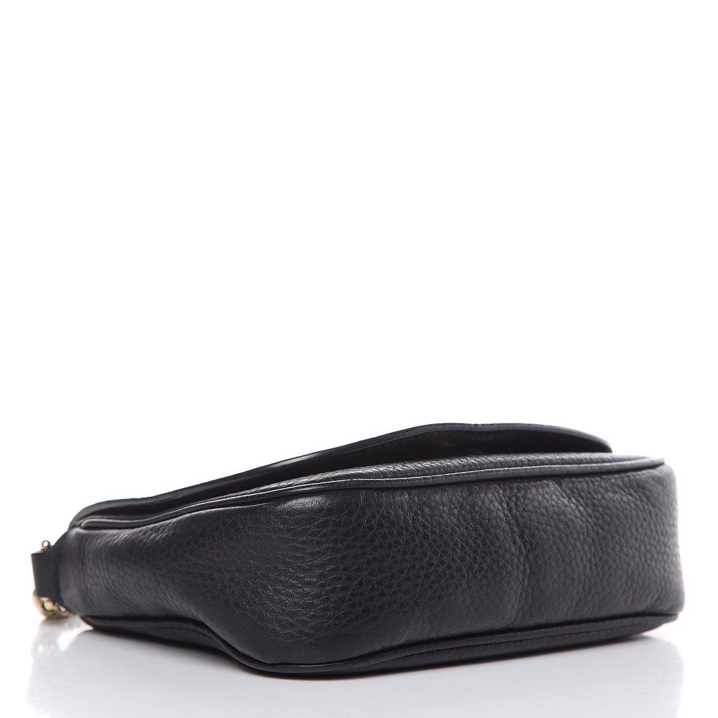 Pebbled Calfskin Small Soho Flap Crossbody Black