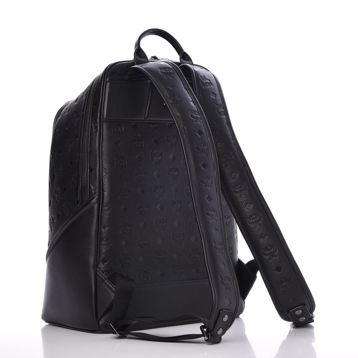 MCM Calfskin Ottomar Monogram Duke Backpack Black 3 of 10