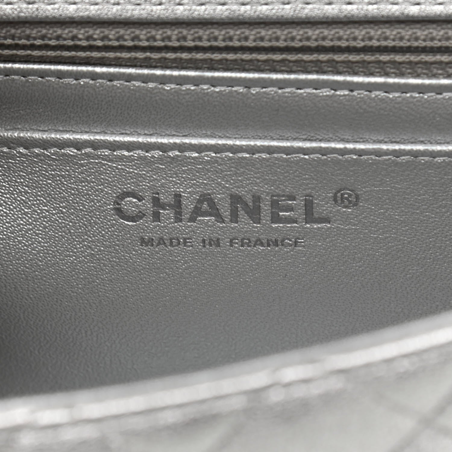 Chanel Metallic Lambskin Quilted Mini Rectangular Flap Silver 6 of 10