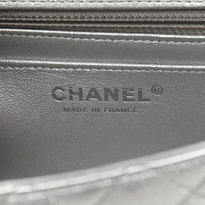Chanel Metallic Lambskin Quilted Mini Rectangular Flap Silver 6 of 10