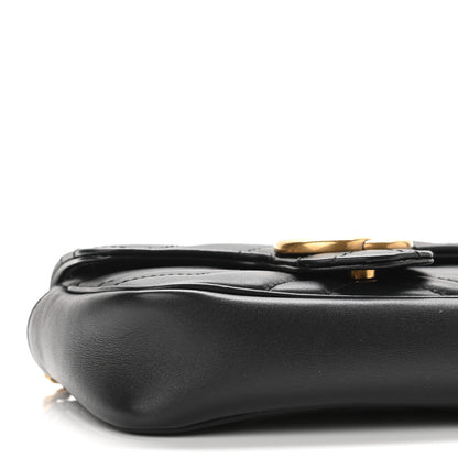 Gucci Calfskin Matelasse Super Mini GG Marmont Shoulder Bag Black 8 of 10