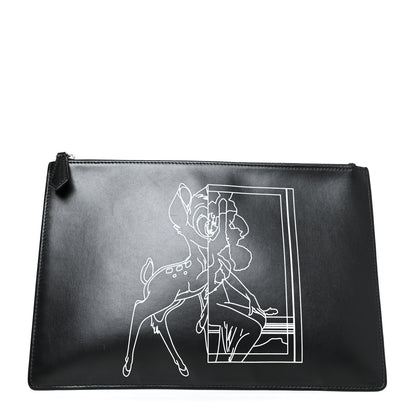 Givenchy Calfskin Bambi Print Medium Cosmetic Pouch Black 1 of 8