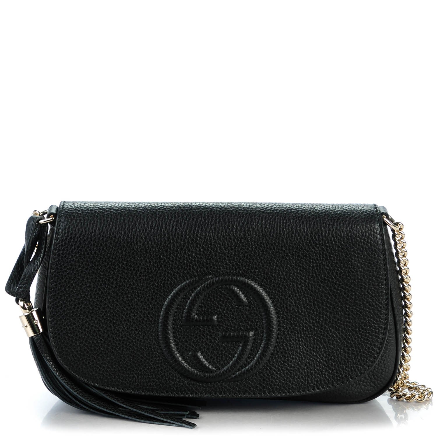 Gucci Pebbled Calfskin Medium Soho Flap Crossbody Black 1 of 7