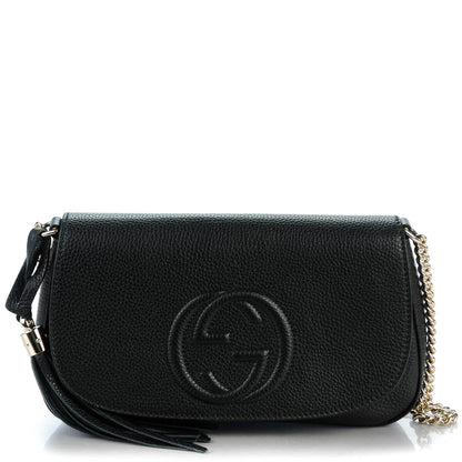 Gucci Pebbled Calfskin Medium Soho Flap Crossbody Black 1 of 7