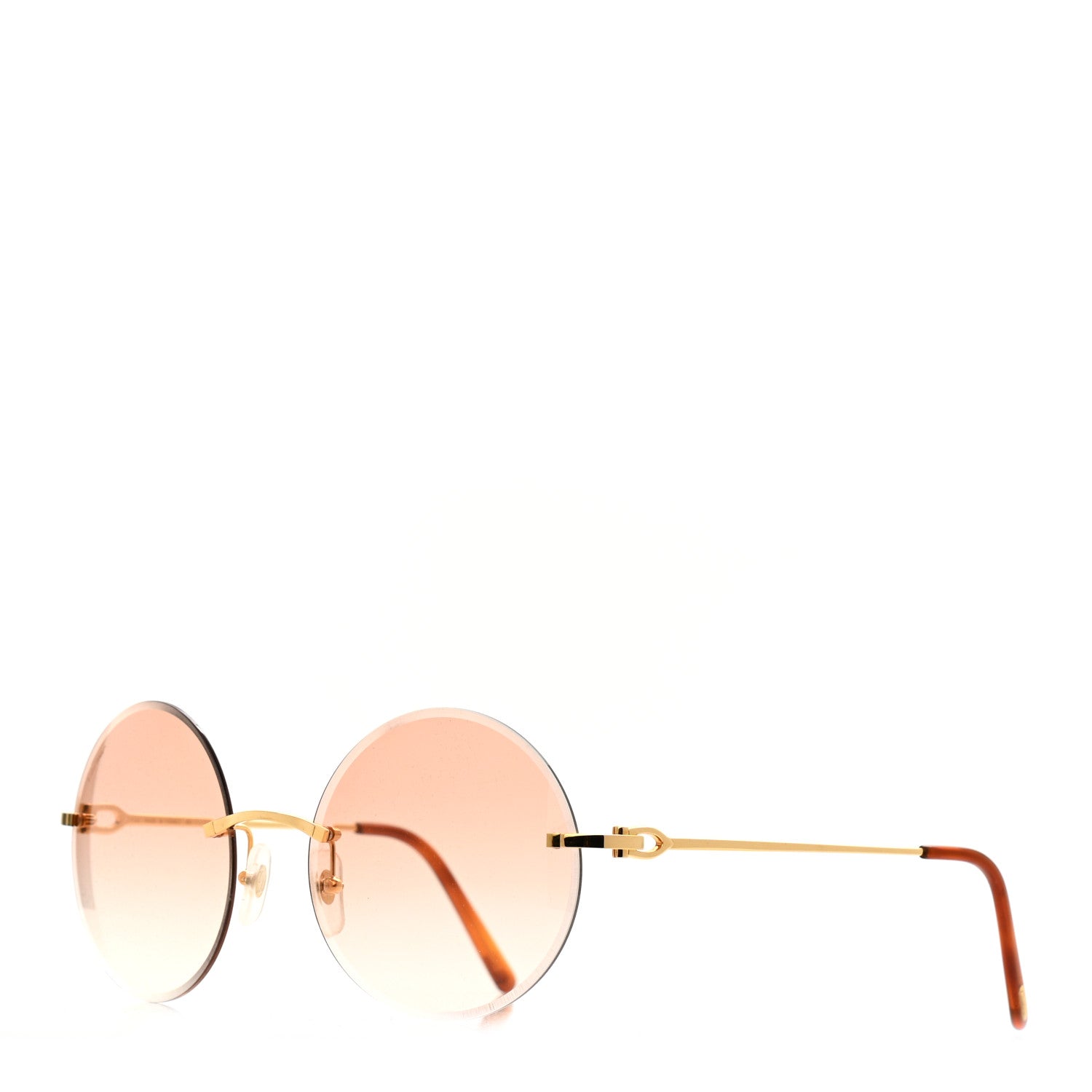 Cartier Premiere De Cartier Round Sunglasses Brown Gold 1 of 7