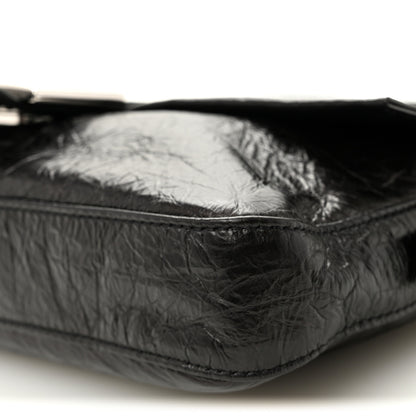 Fendi Crackled Calfskin Baguette 26424 Black 10 of 10