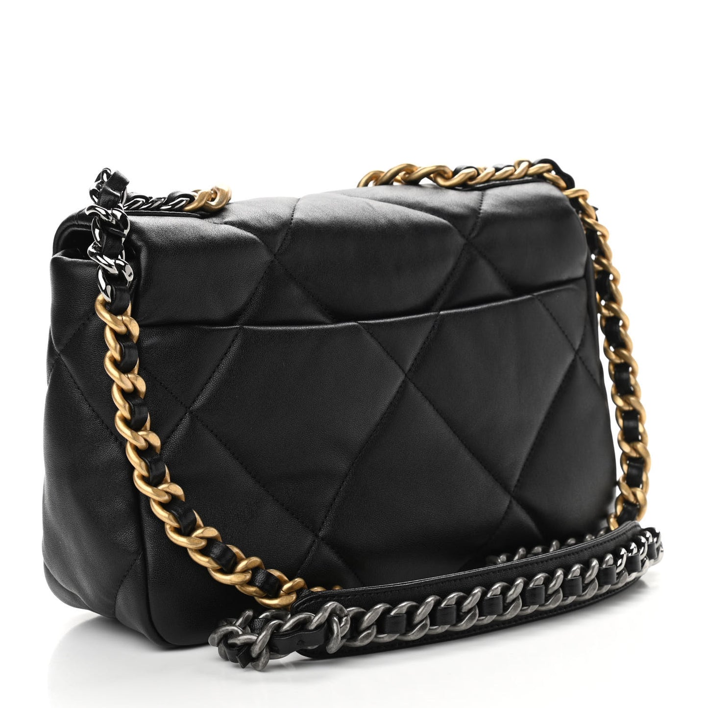 Lambskin Quilted Medium Chanel 19 Flap Black