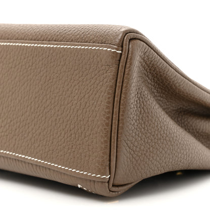 Hermes Taurillon Clemence Kelly Ado Backpack Etoupe 9 of 11