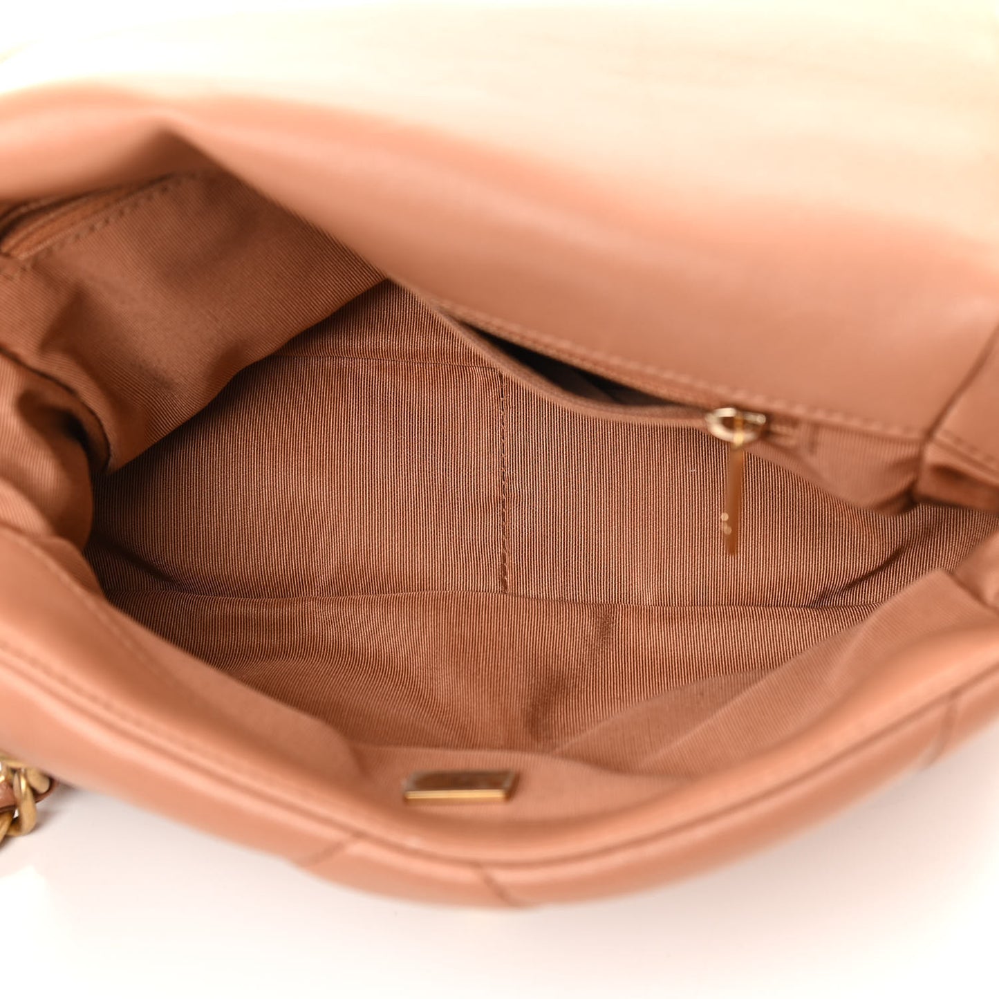 Lambskin Quilted Medium Chanel 19 Flap Brown