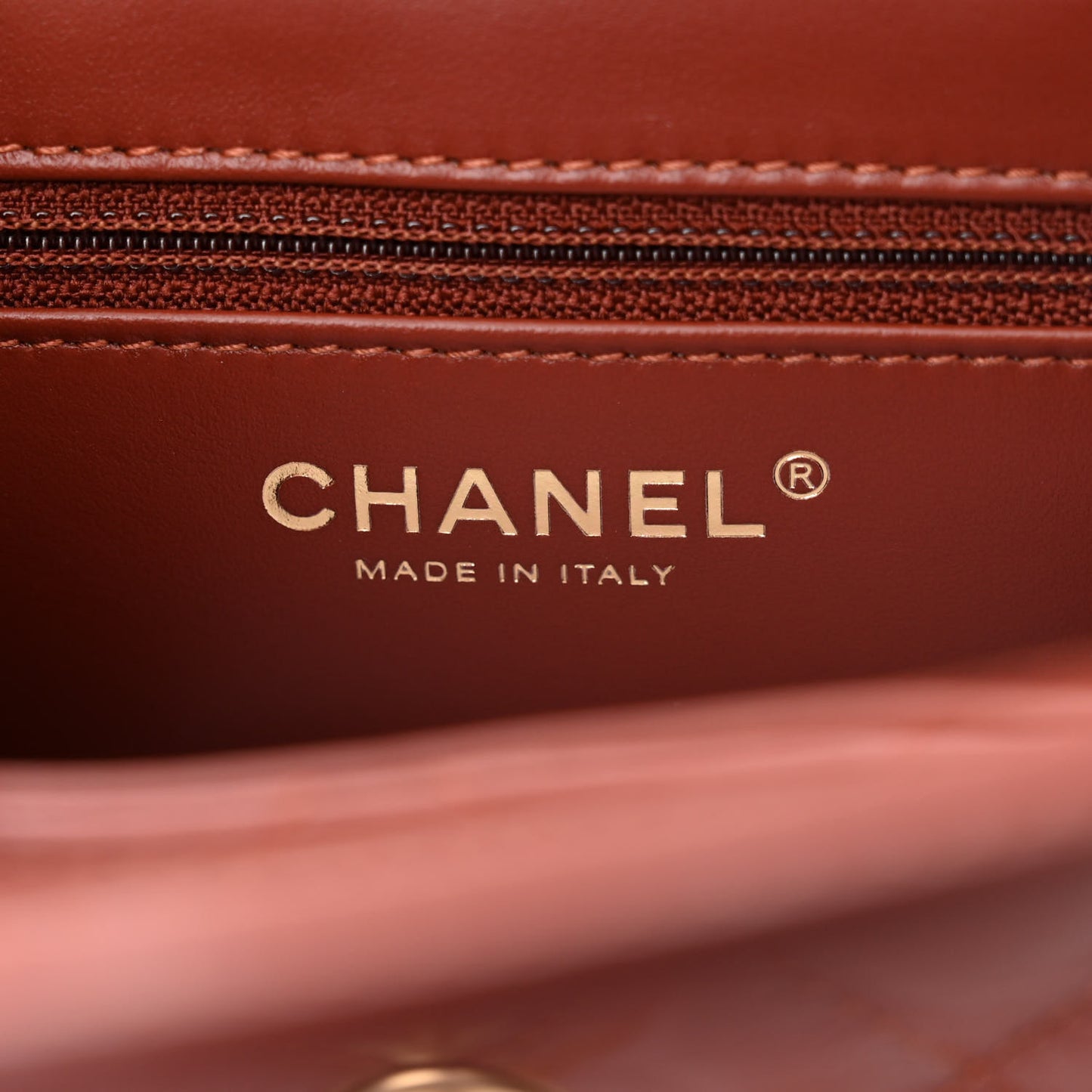 Shiny Aged Calfskin Quilted Nano Kelly Shopper Brown