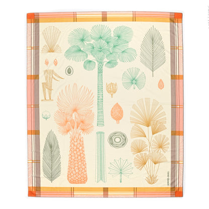 Hermes Wool Cashmere Palmarum Fortunei Blanket Rose Peche Jade 5 of 5