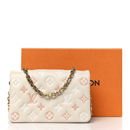 Louis Vuitton Lambskin Embossed Monogram Pochette Coussin Natural Cream 10 of 10