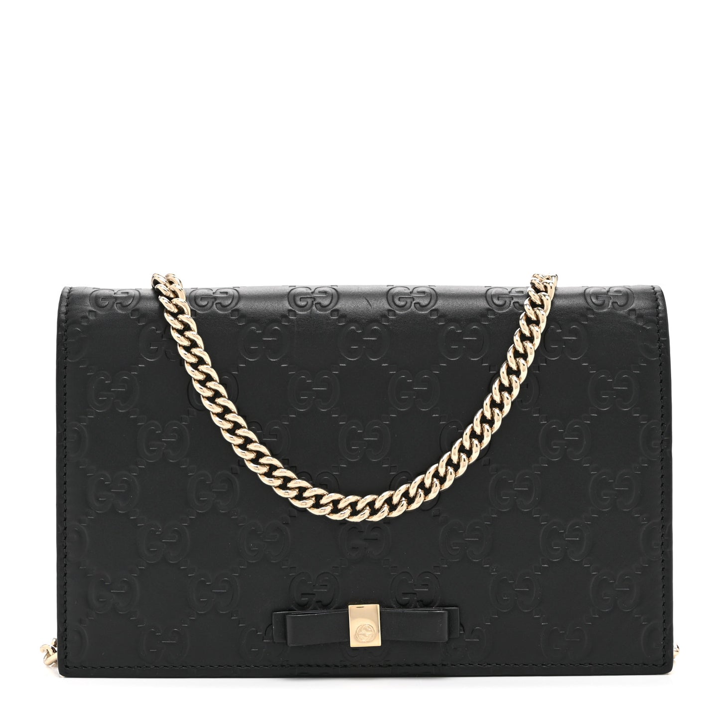 Guccissima Signature Bowy Chain Wallet Black