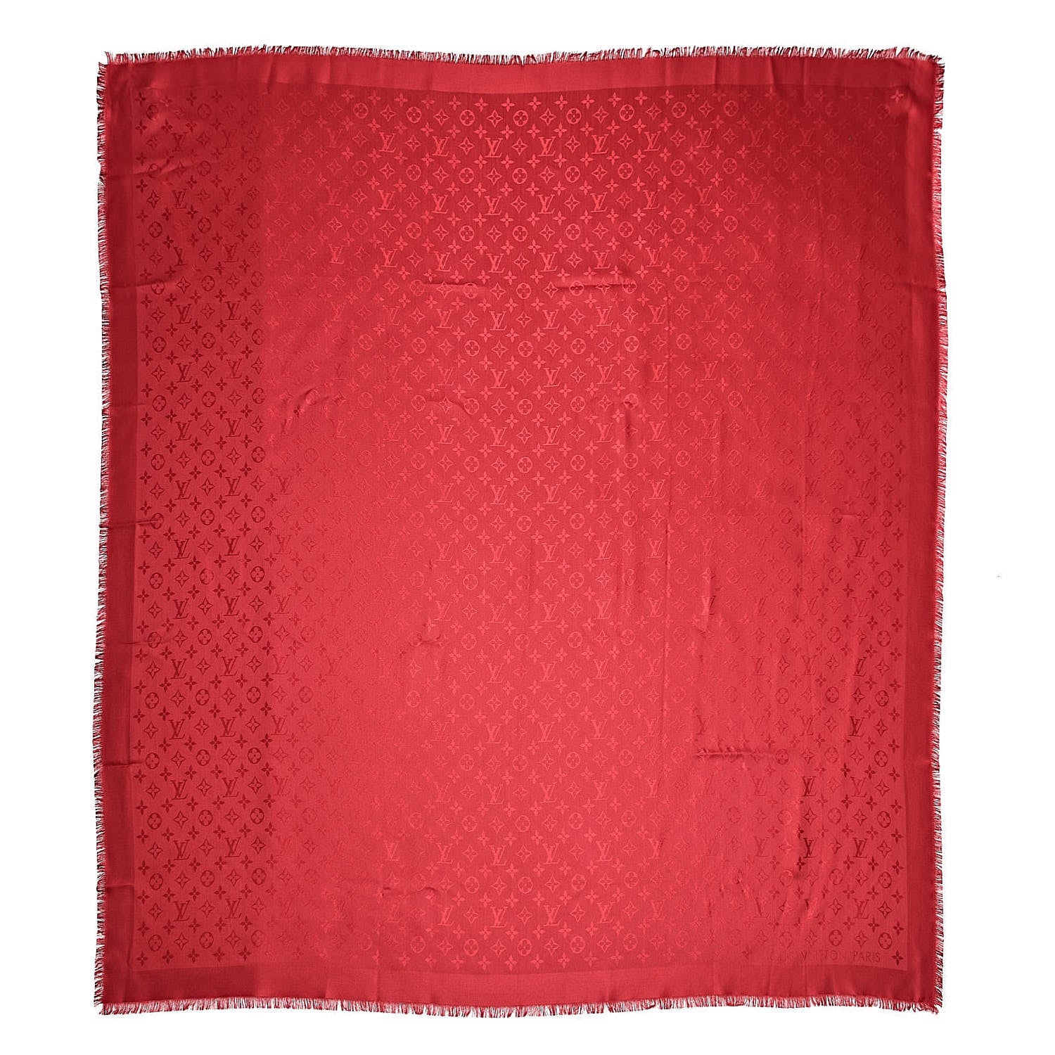 Louis Vuitton Silk Wool Monogram Shawl Pomme D'Amour 1 of 4