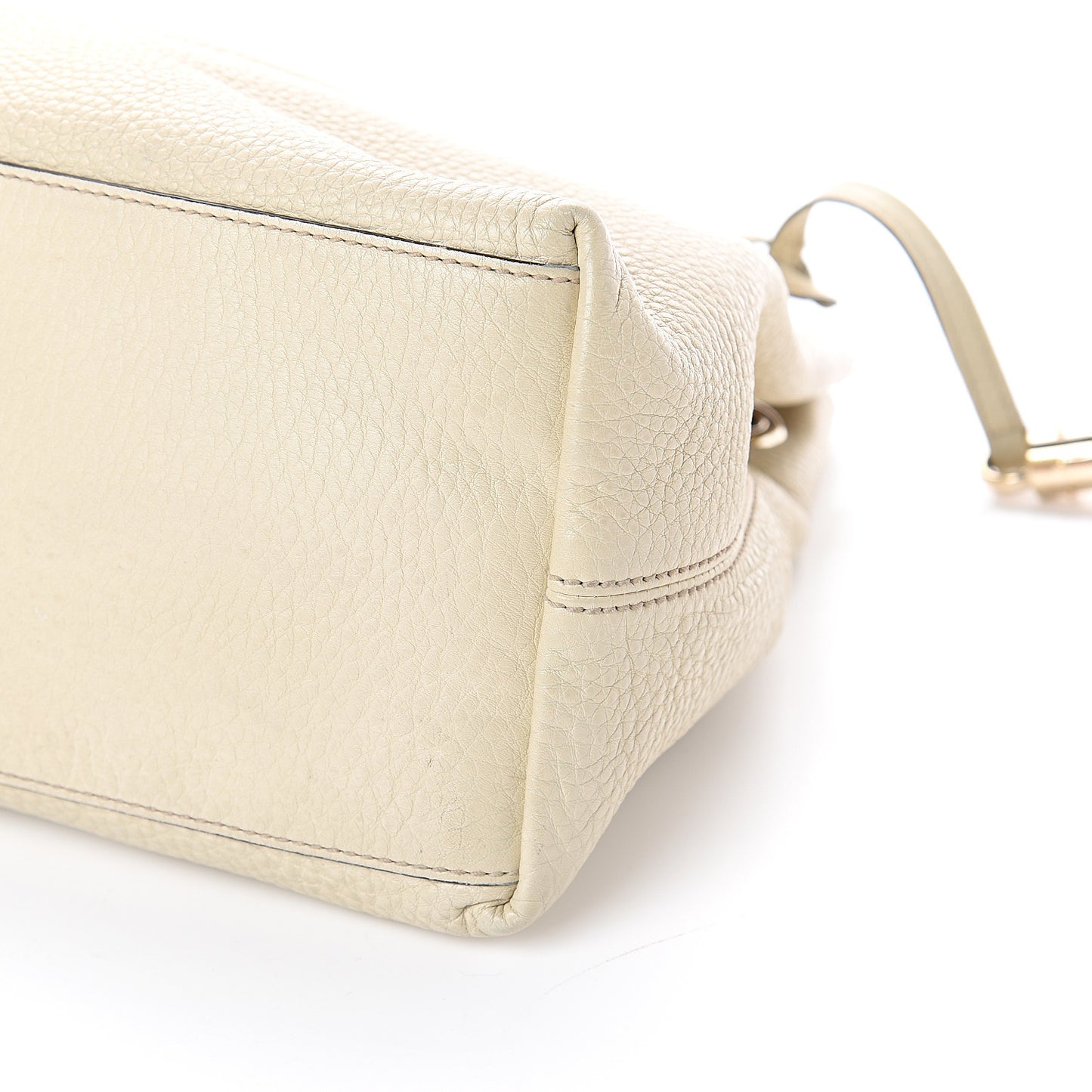 Pebbled Calfskin Medium Soho Chain Shoulder Bag Off White