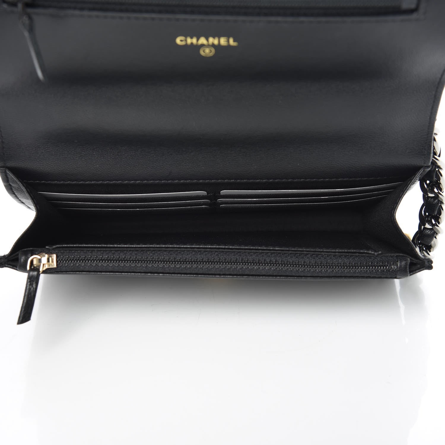 Chanel Goatskin Quilted 19 Wallet On Chain WOC Black 5 of 10