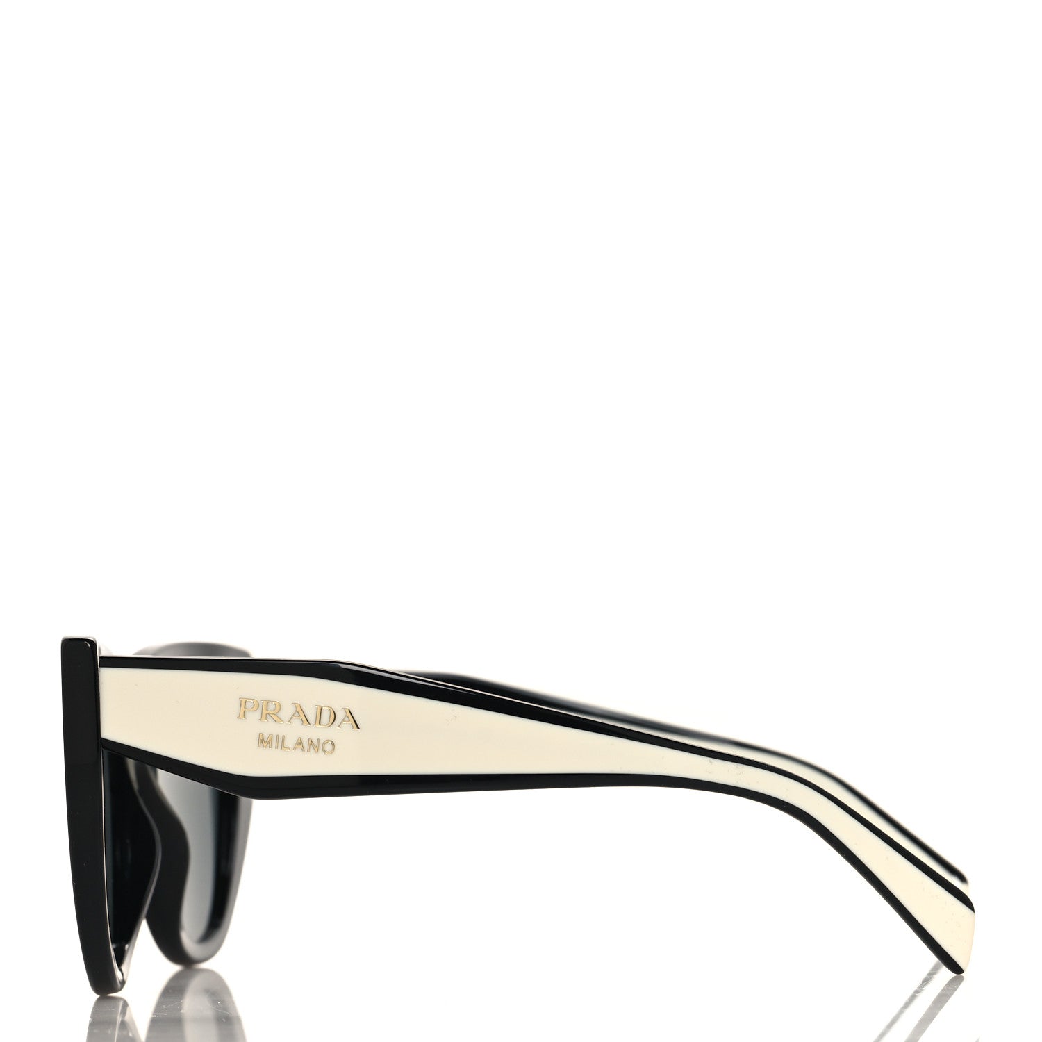 Prada Acetate Square Sunglasses SPR 14W Black White 3 of 7